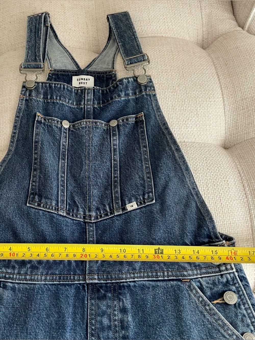 Sunday Best Overheard Overalls Dungarees Now and Forever Medium Indigo Wash - Picture 11 of 14